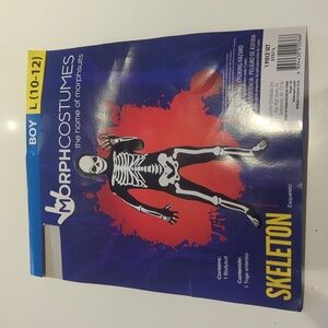 MorphCostumes Skeleton Bodysuit for Boys Large 10-12